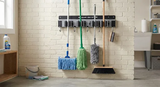 Wall-Mounted Broom & Mop Holder